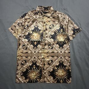 Baroque Gold by Drill Clothing Co Shirt Medusa Print Gold Short Sleeve Mens S